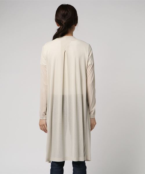 qualite（カリテ）の「【接触冷感】クールフライスロングカーディガン（カーディガン/ボレロ・レディース・ブラック/ロイヤルブルー/ライトグレー/ブルー/ベージュ/セージグリーン・36/38）」の8枚目の写真