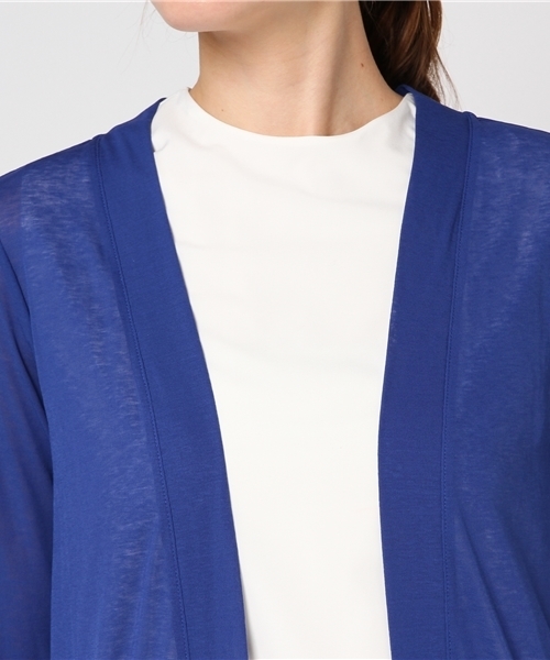 qualite（カリテ）の「【接触冷感】クールフライスロングカーディガン（カーディガン/ボレロ・レディース・ブラック/ロイヤルブルー/ライトグレー/ブルー/ベージュ/セージグリーン・36/38）」の10枚目の写真