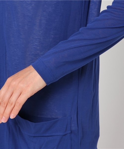 qualite（カリテ）の「【接触冷感】クールフライスロングカーディガン（カーディガン/ボレロ・レディース・ブラック/ロイヤルブルー/ライトグレー/ブルー/ベージュ/セージグリーン・36/38）」の11枚目の写真