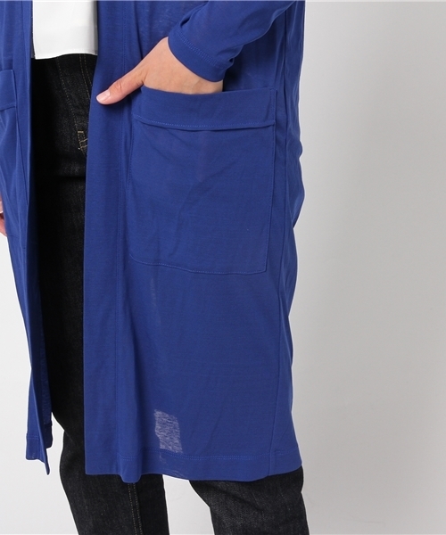 qualite（カリテ）の「【接触冷感】クールフライスロングカーディガン（カーディガン/ボレロ・レディース・ブラック/ロイヤルブルー/ライトグレー/ブルー/ベージュ/セージグリーン・36/38）」の12枚目の写真