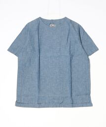 HOUSTON/ シャンブレークルーネックシャツTEE