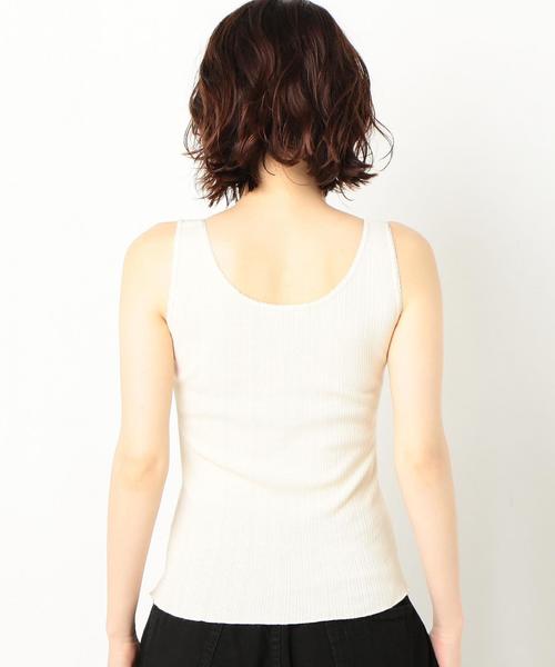 Another Edition（アナザーエディション）の「メッシュリボンタンクトップ（タンクトップ・レディース・ライトブルー/ブラウン/オフホワイト・FREE）」の5枚目の写真