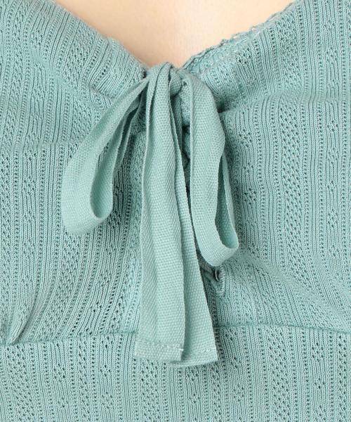 Another Edition（アナザーエディション）の「メッシュリボンタンクトップ（タンクトップ・レディース・ライトブルー/ブラウン/オフホワイト・FREE）」の16枚目の写真