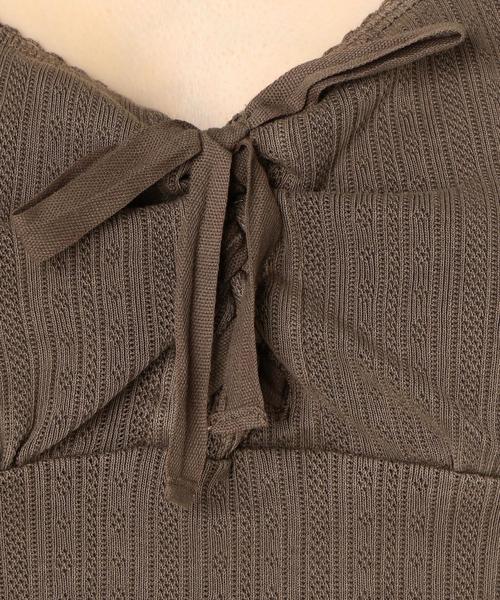 Another Edition（アナザーエディション）の「メッシュリボンタンクトップ（タンクトップ・レディース・ライトブルー/ブラウン/オフホワイト・FREE）」の17枚目の写真