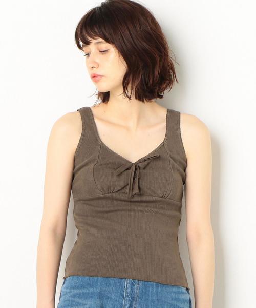 Another Edition（アナザーエディション）の「メッシュリボンタンクトップ（タンクトップ・レディース・ライトブルー/ブラウン/オフホワイト・FREE）」の18枚目の写真