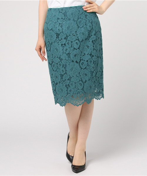 NATURAL BEAUTY BASIC（ナチュラルビューティーベーシック）の「オータムカラースカラレーススカート　＜ウォッシャブル＞（スカート・レディース・グリーン/ピンク系その他/ダークベージュ・MEDIUM/SMALL/X-SMALL）」の17枚目の写真