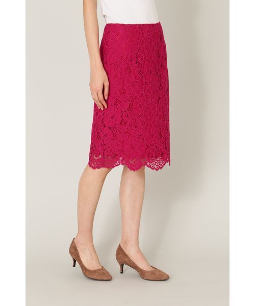 NATURAL BEAUTY BASIC（ナチュラルビューティーベーシック）の「オータムカラースカラレーススカート　＜ウォッシャブル＞（スカート・レディース・グリーン/ピンク系その他/ダークベージュ・MEDIUM/SMALL/X-SMALL）」の10枚目の写真