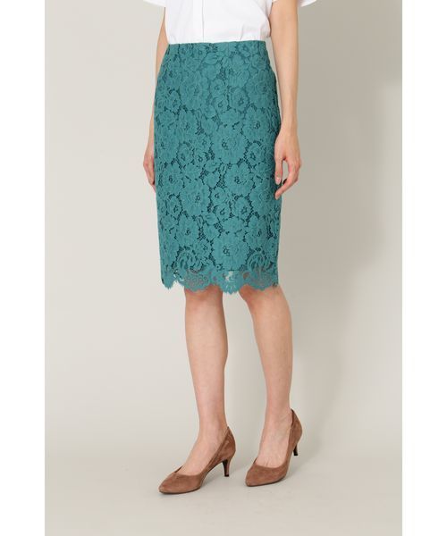 NATURAL BEAUTY BASIC（ナチュラルビューティーベーシック）の「オータムカラースカラレーススカート　＜ウォッシャブル＞（スカート・レディース・グリーン/ピンク系その他/ダークベージュ・MEDIUM/SMALL/X-SMALL）」の9枚目の写真