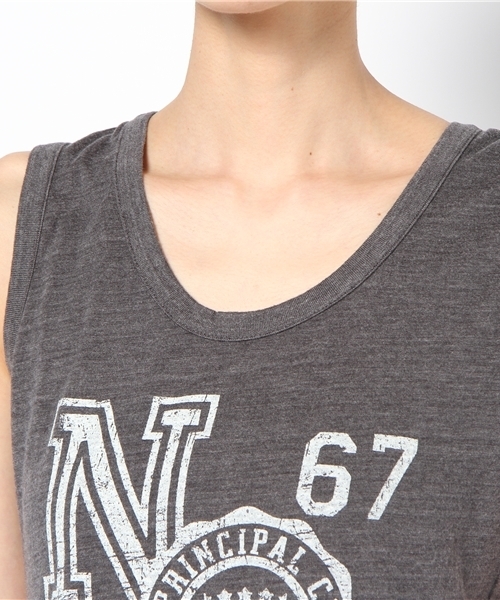 WEGO（ウィゴー）の「三者混マキシ丈カレッジタンクワンピース（ワンピース・レディース・ダークグレー/杢グレー/ナチュラル・FREE）」の6枚目の写真