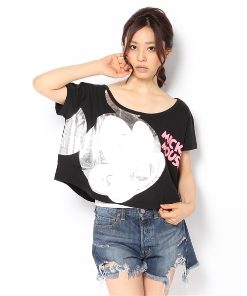 DANCE LB-03（ダンス エルビー・ゼロスリー）の「S丈Ｔシャツ (DISNEY )（Tシャツ/カットソー・レディース・ブラック系/ホワイト系/ブルー系・FREE）」の2枚目の写真