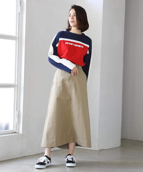 Dickies(ディッキーズ)の「【新色追加・別注】Dickies(ディッキーズ)フレアロングスカート(スカート・レディース・ベージュ/コバルトブルー/ネイビー/ダークグリーン・LARGE/MEDIUM)」の17枚目の写真