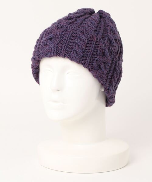 HIGHLAND 2000(ハイランドトゥーサウザンド)の「HIGHLAND 2000 ケーブル編み ニット帽 BW 016 Cable Bobcap(ニットキャップ/ビーニー・レディース・パープル/ダークブルー/ベージュ/ブラウン系その他/ライトグレー/グレー系その他/ホワイト/ブラック/ブルー系その他/キャメル/イエロー系その他/ピンク系その他/ピンク系その他2/オレンジ/レッド系その他/その他/ブラック系その他・FREE)」の1枚目の写真