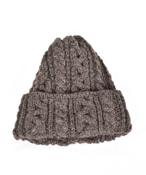 セール】HIGHLAND 2000 ケーブル編み ニット帽 BW 016 Cable Bobcap