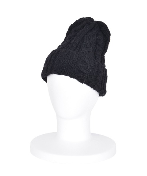 セール】HIGHLAND 2000 ケーブル編み ニット帽 BW 016 Cable Bobcap