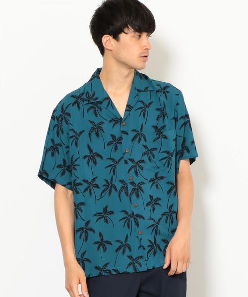 green label relaxing（グリーンレーベルリラクシング）の「[ツーパームス] SC TWOPALMS HAWAII R アロハ 半袖 オープンカラー ハワイアンシャツ ◆（シャツ/ブラウス・メンズ・ホワイト/ブラック/グレー/ワインレッド/ターコイズブルー・SMALL/MEDIUM）」の5枚目の写真