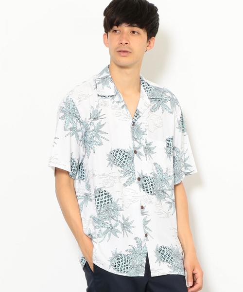 green label relaxing（グリーンレーベルリラクシング）の「[ツーパームス] SC TWOPALMS HAWAII R アロハ 半袖 オープンカラー ハワイアンシャツ ◆（シャツ/ブラウス・メンズ・ホワイト/ブラック/グレー/ワインレッド/ターコイズブルー・SMALL/MEDIUM）」の15枚目の写真