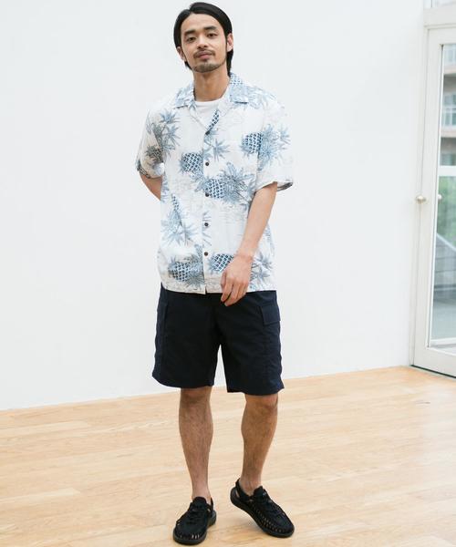 green label relaxing（グリーンレーベルリラクシング）の「[ツーパームス] SC TWOPALMS HAWAII R アロハ 半袖 オープンカラー ハワイアンシャツ ◆（シャツ/ブラウス・メンズ・ホワイト/ブラック/グレー/ワインレッド/ターコイズブルー・SMALL/MEDIUM）」の17枚目の写真