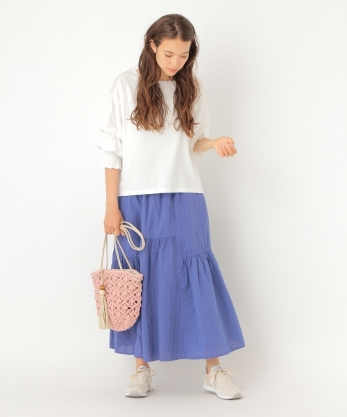 niko and...（ニコアンド）の「ハギハギティアードスカート（スカート・レディース・ホワイト/ブラック/ブルー/グリーン・4/3）」の9枚目の写真