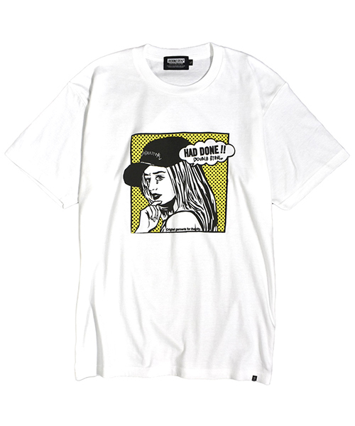 DOUBLE STEAL(ダブルスティール)の「Crying GIRL Tシャツ(Tシャツ/カットソー・メンズ・ホワイト×ブルー/ホワイト×イエロー/ブラック/ホワイト×ピンク・MEDIUM/LARGE/X-LARGE/XX-LARGE)」の3枚目の写真