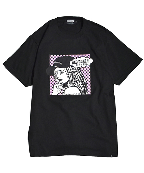 DOUBLE STEAL(ダブルスティール)の「Crying GIRL Tシャツ(Tシャツ/カットソー・メンズ・ホワイト×ブルー/ホワイト×イエロー/ブラック/ホワイト×ピンク・MEDIUM/LARGE/X-LARGE/XX-LARGE)」の1枚目の写真