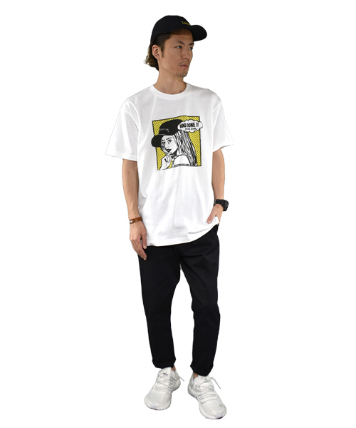 DOUBLE STEAL(ダブルスティール)の「Crying GIRL Tシャツ(Tシャツ/カットソー・メンズ・ホワイト×ブルー/ホワイト×イエロー/ブラック/ホワイト×ピンク・MEDIUM/LARGE/X-LARGE/XX-LARGE)」の8枚目の写真