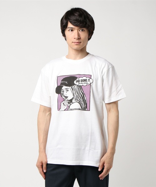 DOUBLE STEAL(ダブルスティール)の「Crying GIRL Tシャツ(Tシャツ/カットソー・メンズ・ホワイト×ブルー/ホワイト×イエロー/ブラック/ホワイト×ピンク・MEDIUM/LARGE/X-LARGE/XX-LARGE)」の10枚目の写真