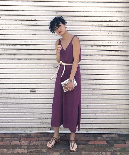 TODAYFUL（トゥデイフル）の「キャミソールニットドレス（ワンピース・レディース・ブラック/ベージュ/パープル・FREE）」の15枚目の写真