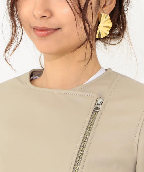 極美品　アナイ　シープレザージャケット　ベージュ　36 ジッパー　ノーカラー羊革 楽天市場】【28h限定10%off】レザージャケット レディース ノー