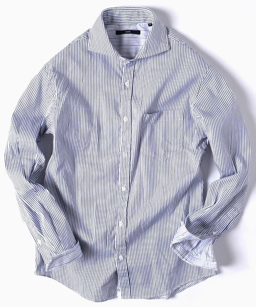 SHIPS（シップス）の「SC: ドビー ロンドンストライプ セミワイドカラー シャツ□（シャツ/ブラウス・メンズ・ホワイト/ライトブルー/ネイビー/ダークネイビー・SMALL/MEDIUM/LARGE/X-LARGE）」の4枚目の写真