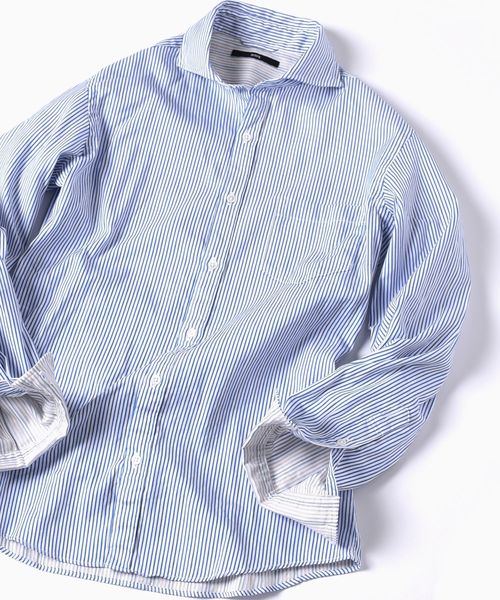 SHIPS（シップス）の「SC: ドビー ロンドンストライプ セミワイドカラー シャツ□（シャツ/ブラウス・メンズ・ホワイト/ライトブルー/ネイビー/ダークネイビー・SMALL/MEDIUM/LARGE/X-LARGE）」の3枚目の写真