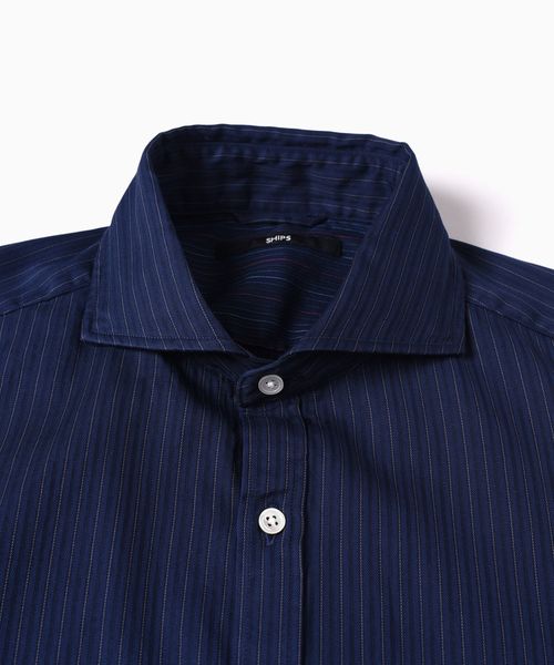SHIPS（シップス）の「SC: ドビー ロンドンストライプ セミワイドカラー シャツ□（シャツ/ブラウス・メンズ・ホワイト/ライトブルー/ネイビー/ダークネイビー・SMALL/MEDIUM/LARGE/X-LARGE）」の5枚目の写真