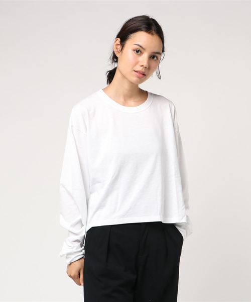 LOWRYS FARM(ローリーズファーム)の「JERZEESリメイクショートT 808661(Tシャツ/カットソー・レディース・ブラック/グレー/オフホワイト/イエロー・FREE)」の19枚目の写真