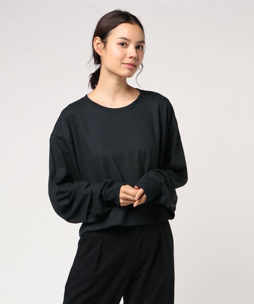 LOWRYS FARM(ローリーズファーム)の「JERZEESリメイクショートT 808661(Tシャツ/カットソー・レディース・ブラック/グレー/オフホワイト/イエロー・FREE)」の18枚目の写真