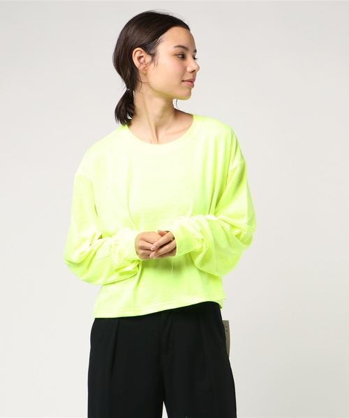 LOWRYS FARM(ローリーズファーム)の「JERZEESリメイクショートT 808661(Tシャツ/カットソー・レディース・ブラック/グレー/オフホワイト/イエロー・FREE)」の16枚目の写真