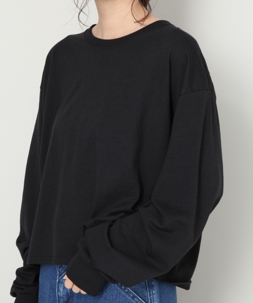 LOWRYS FARM(ローリーズファーム)の「JERZEESリメイクショートT 808661(Tシャツ/カットソー・レディース・ブラック/グレー/オフホワイト/イエロー・FREE)」の11枚目の写真