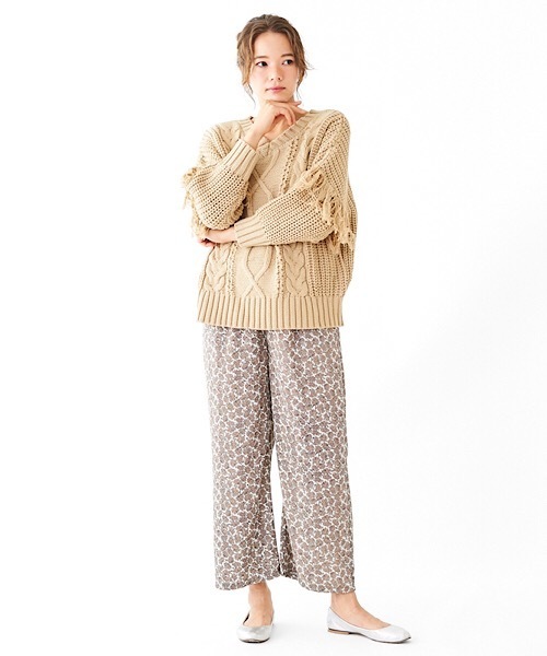 flower（フラワー）の「クラシックフラワーパンツ（その他パンツ・レディース・ブラウン/アイボリー・FREE）」の7枚目の写真