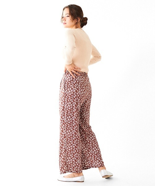 flower（フラワー）の「クラシックフラワーパンツ（その他パンツ・レディース・ブラウン/アイボリー・FREE）」の6枚目の写真