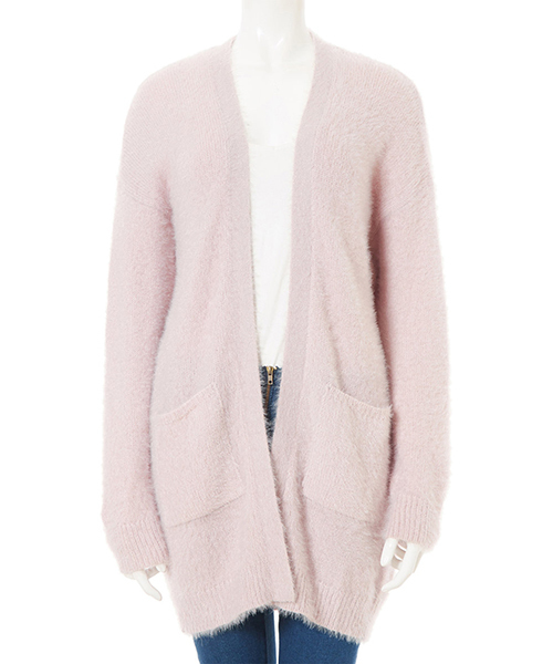 fifth（フィフス）の「シャギーロングカーディガン（カーディガン/ボレロ・レディース・ホワイト/ラベンダー/グレー・MEDIUM）」の3枚目の写真