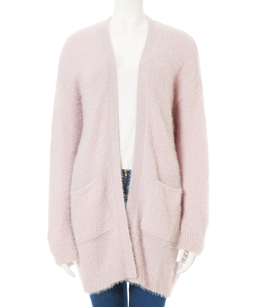 fifth（フィフス）の「シャギーロングカーディガン（カーディガン/ボレロ・レディース・ホワイト/ラベンダー/グレー・MEDIUM）」の6枚目の写真