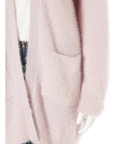 fifth（フィフス）の「シャギーロングカーディガン（カーディガン/ボレロ・レディース・ホワイト/ラベンダー/グレー・MEDIUM）」の10枚目の写真