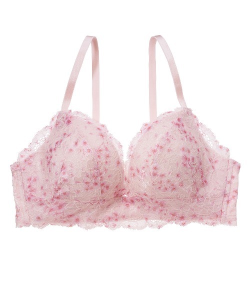 PEACH JOHN ナイスバディブラ　ラズベリー　F65 SM ナイスバディブラロマンティックプリーツ(C65 ホワイト): SALON