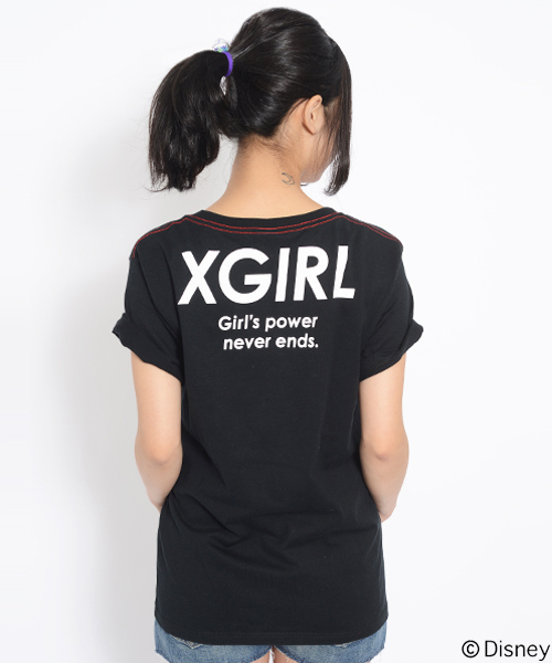 X-girl（エックスガール）の「Disney（ディズニー） / SUPER GIRLS S/S BIG TEE（Tシャツ/カットソー・レディース・ホワイト/ブラック・ONE SIZE）」の3枚目の写真