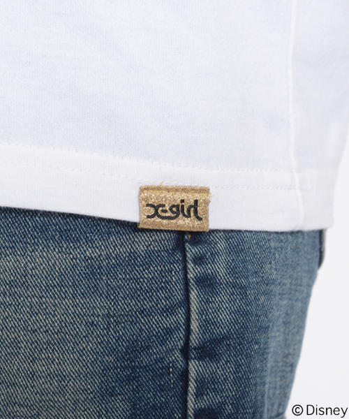 X-girl（エックスガール）の「Disney（ディズニー） / SUPER GIRLS S/S BIG TEE（Tシャツ/カットソー・レディース・ホワイト/ブラック・ONE SIZE）」の6枚目の写真