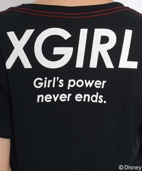 X-girl（エックスガール）の「Disney（ディズニー） / SUPER GIRLS S/S BIG TEE（Tシャツ/カットソー・レディース・ホワイト/ブラック・ONE SIZE）」の8枚目の写真
