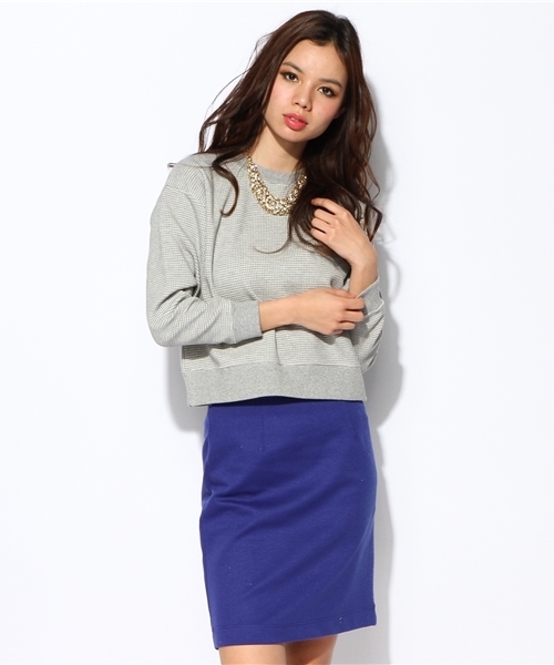 ROSE BUD（ローズバッド）の「LCTT-14103 C/N L/S P/O（スウェット・レディース・イエロー/ネイビー/グレー・ONE SIZE）」の2枚目の写真