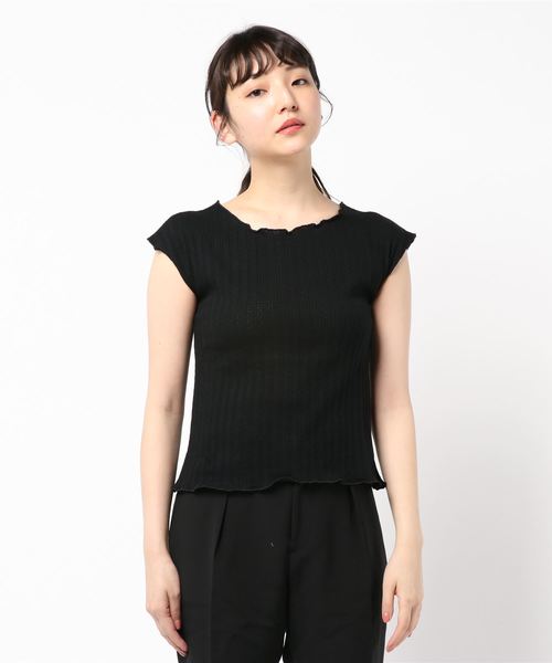 natural couture(ナチュラルクチュール)の「レトロジャガード波々×ローレンチTシャツ(Tシャツ/カットソー・レディース・ブラック/ベージュ/オレンジ/アイボリー・FREE)」の17枚目の写真