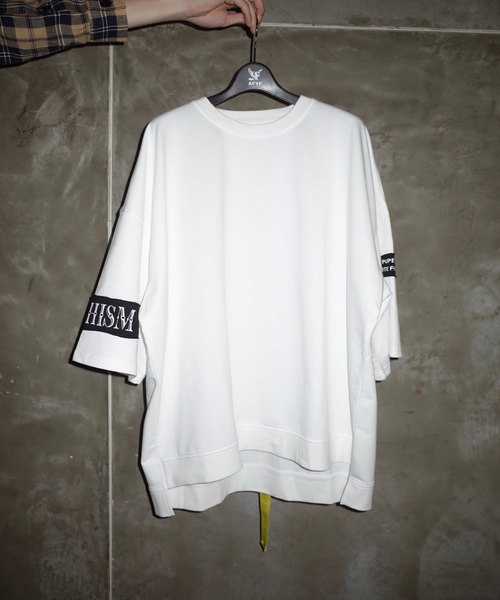 rovtski（ロフトスキー）の「【ビッグシルエット】INLAY JERZY 230G PATCH SWEAT SS/インレイジャージー パッチスウェット半袖（Tシャツ/カットソー・メンズ・ホワイト/ブラック/ベージュ/ピンク・FREE）」の5枚目の写真