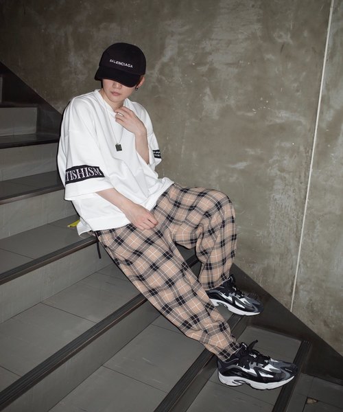 rovtski（ロフトスキー）の「【ビッグシルエット】INLAY JERZY 230G PATCH SWEAT SS/インレイジャージー パッチスウェット半袖（Tシャツ/カットソー・メンズ・ホワイト/ブラック/ベージュ/ピンク・FREE）」の14枚目の写真