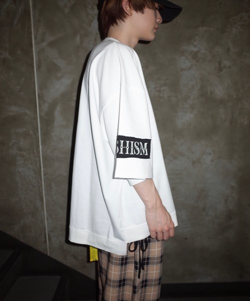 rovtski（ロフトスキー）の「【ビッグシルエット】INLAY JERZY 230G PATCH SWEAT SS/インレイジャージー パッチスウェット半袖（Tシャツ/カットソー・メンズ・ホワイト/ブラック/ベージュ/ピンク・FREE）」の6枚目の写真
