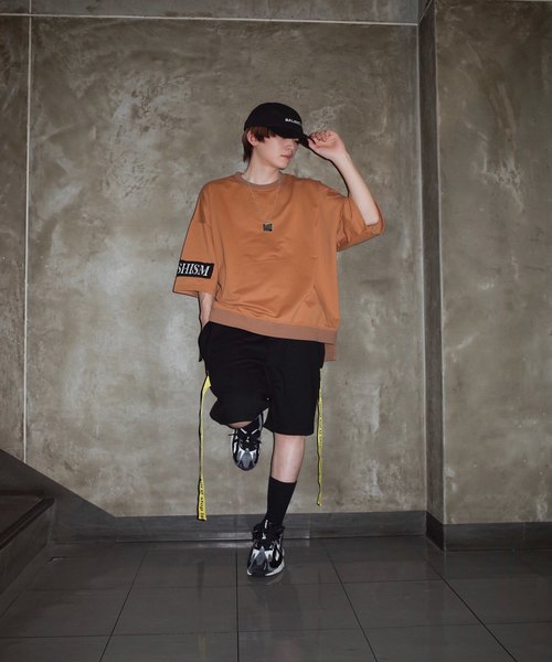 rovtski（ロフトスキー）の「【ビッグシルエット】INLAY JERZY 230G PATCH SWEAT SS/インレイジャージー パッチスウェット半袖（Tシャツ/カットソー・メンズ・ホワイト/ブラック/ベージュ/ピンク・FREE）」の12枚目の写真